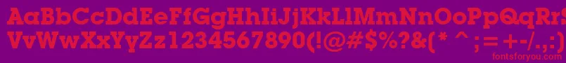 LubalinGraphBoldBt-fontti – punaiset fontit violetilla taustalla