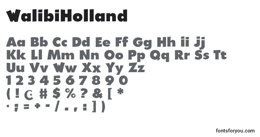 Schriftart WalibiHolland – Alphabet, Zahlen, spezielle Symbole