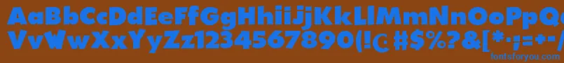 WalibiHolland-fontti – siniset fontit ruskealla taustalla