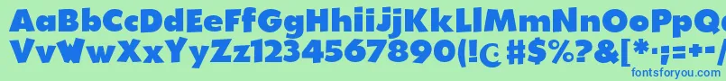 フォントWalibiHolland – 青い文字は緑の背景です。