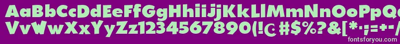 WalibiHolland-Schriftart – Grüne Schriften auf violettem Hintergrund