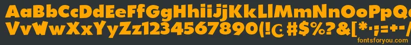 WalibiHolland-Schriftart – Orangefarbene Schriften auf schwarzem Hintergrund