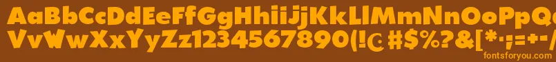 WalibiHolland-Schriftart – Orangefarbene Schriften auf braunem Hintergrund