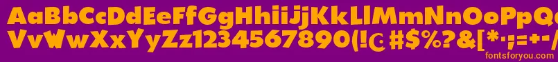WalibiHolland-Schriftart – Orangefarbene Schriften auf violettem Hintergrund