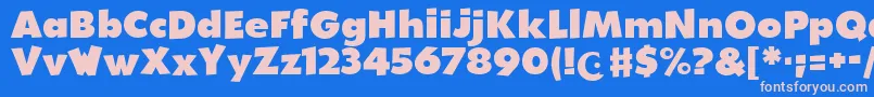 WalibiHolland-fontti – vaaleanpunaiset fontit sinisellä taustalla