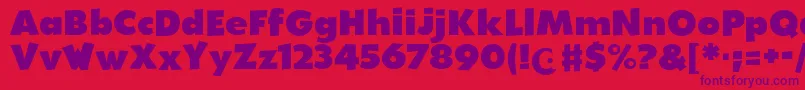 フォントWalibiHolland – 赤い背景に紫のフォント