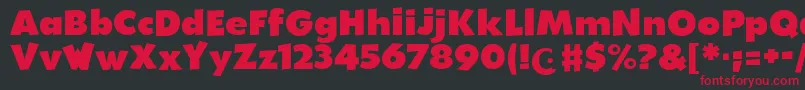 WalibiHolland-Schriftart – Rote Schriften auf schwarzem Hintergrund