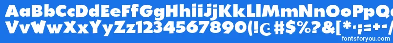 WalibiHolland-fontti – valkoiset fontit sinisellä taustalla