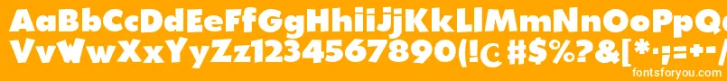 WalibiHolland-Schriftart – Weiße Schriften auf orangefarbenem Hintergrund