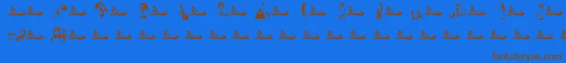 ModelosByUltrasonicmen Font – Brown Fonts on Blue Background