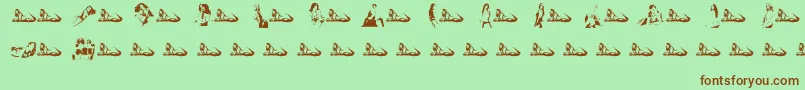 ModelosByUltrasonicmen Font – Brown Fonts on Green Background