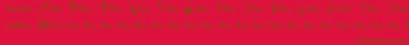 ModelosByUltrasonicmen-Schriftart – Braune Schriften auf rotem Hintergrund