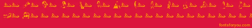ModelosByUltrasonicmen Font – Orange Fonts on Red Background