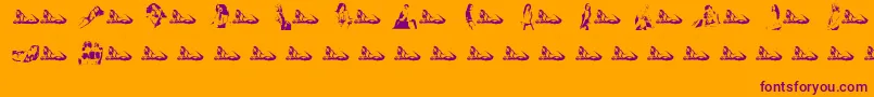 ModelosByUltrasonicmen Font – Purple Fonts on Orange Background