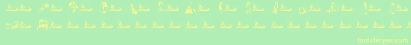 ModelosByUltrasonicmen Font – Yellow Fonts on Green Background
