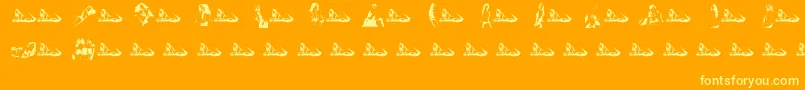 ModelosByUltrasonicmen Font – Yellow Fonts on Orange Background