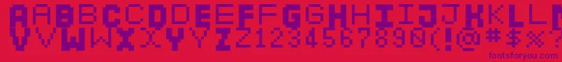 Dosukoi Font – Purple Fonts on Red Background