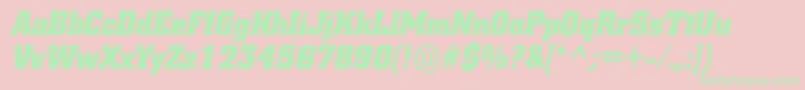 ACitynovaBolditalic Font – Green Fonts on Pink Background