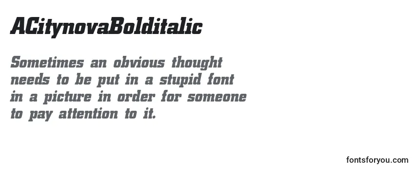 ACitynovaBolditalic-fontti