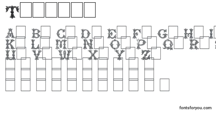 A fonte Trefoil – alfabeto, números, caracteres especiais