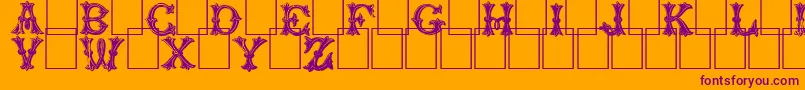 Trefoil Font – Purple Fonts on Orange Background