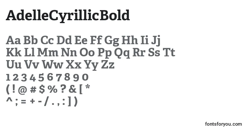 Schriftart AdelleCyrillicBold – Alphabet, Zahlen, spezielle Symbole