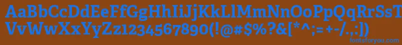 フォントAdelleCyrillicBold – 茶色の背景に青い文字