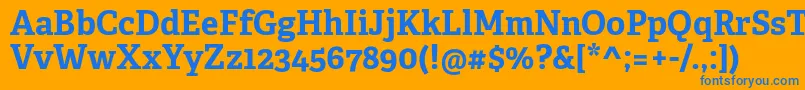 AdelleCyrillicBold Font – Blue Fonts on Orange Background