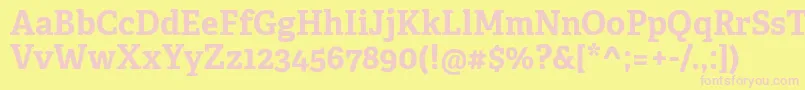 AdelleCyrillicBold Font – Pink Fonts on Yellow Background