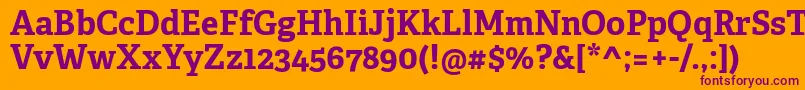 AdelleCyrillicBold Font – Purple Fonts on Orange Background