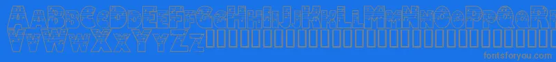 フォントAmadeus ffy – 青い背景に灰色の文字