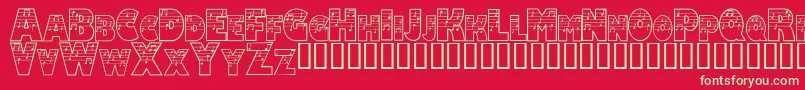 フォントAmadeus ffy – 赤い背景に緑の文字