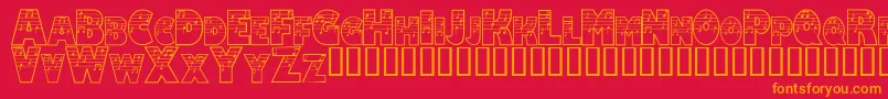 Amadeus ffy Font – Orange Fonts on Red Background