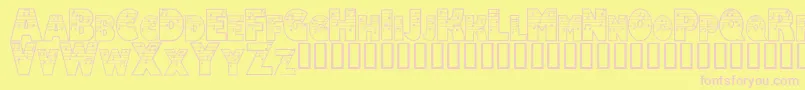 Amadeus ffy Font – Pink Fonts on Yellow Background