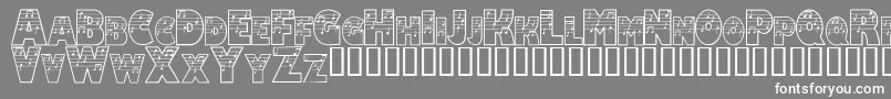 フォントAmadeus ffy – 灰色の背景に白い文字