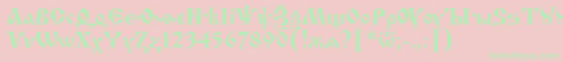 IzhitsaRegular Font – Green Fonts on Pink Background