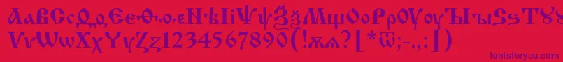 IzhitsaRegular Font – Purple Fonts on Red Background