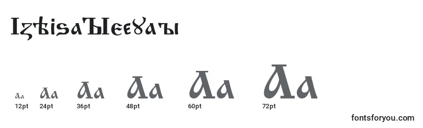 Размеры шрифта IzhitsaRegular