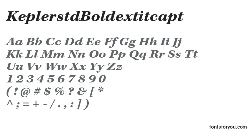 A fonte KeplerstdBoldextitcapt – alfabeto, números, caracteres especiais