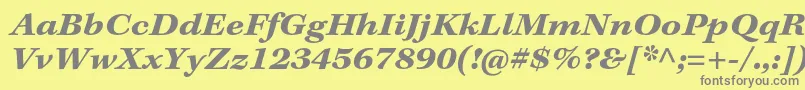 フォントKeplerstdBoldextitcapt – 黄色の背景に灰色の文字