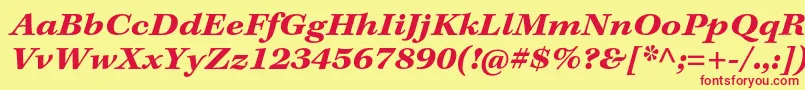 KeplerstdBoldextitcapt Font – Red Fonts on Yellow Background