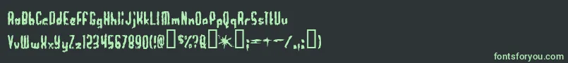 WorthlessBum-fontti – vihreät fontit mustalla taustalla