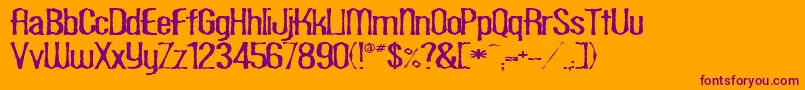 ScaberousRegular-Schriftart – Violette Schriften auf orangefarbenem Hintergrund