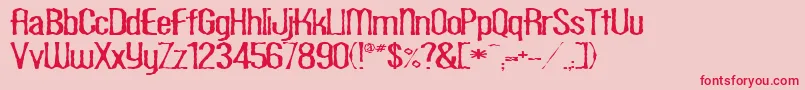 フォントScaberousRegular – ピンクの背景に赤い文字