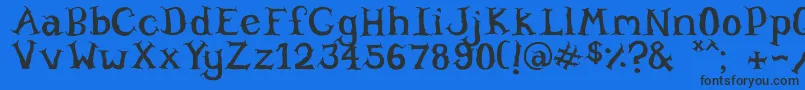 Willowheart-Schriftart – Schwarze Schriften auf blauem Hintergrund