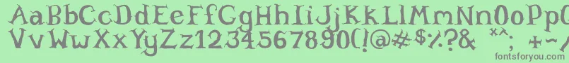 フォントWillowheart – 緑の背景に灰色の文字