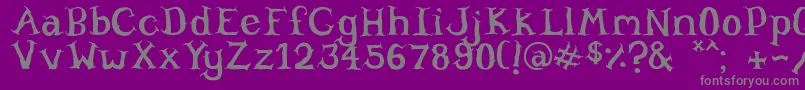 フォントWillowheart – 紫の背景に灰色の文字