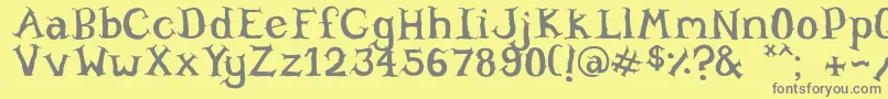 Fonte Willowheart – fontes cinzas em um fundo amarelo