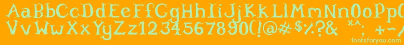Willowheart Font – Green Fonts on Orange Background