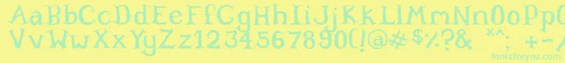 Willowheart Font – Green Fonts on Yellow Background
